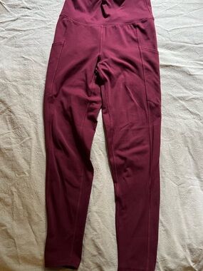 American Eagle Burgundy High-Waist Leggings